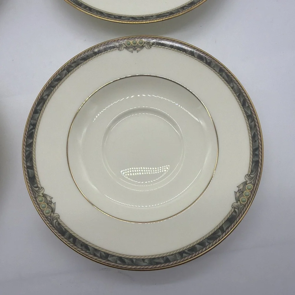4 Noritake  Covina Pattern  Bone China Saucers in  Excellent Condition, 6 inches